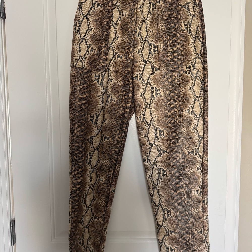 ASOS Snake Print Pants in Brown and Tan